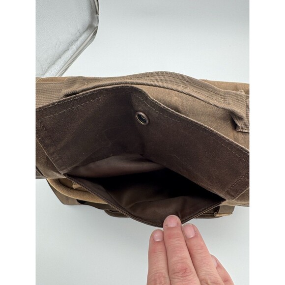 Timberland Waxed Canvas, Leather Messenger Laptop Bag Brown Crossbody Briefcase - Picture 10 of 12